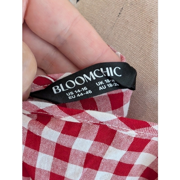 Bloomchic Red Gingham Dress with Blue Trim Size 1X (14-16) NWT - Picture 8 of 9